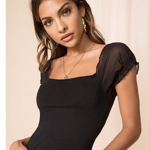 Superdown Brianna puff sleeve top
